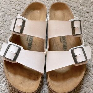 White Birkenstock Arizona Sandals 39